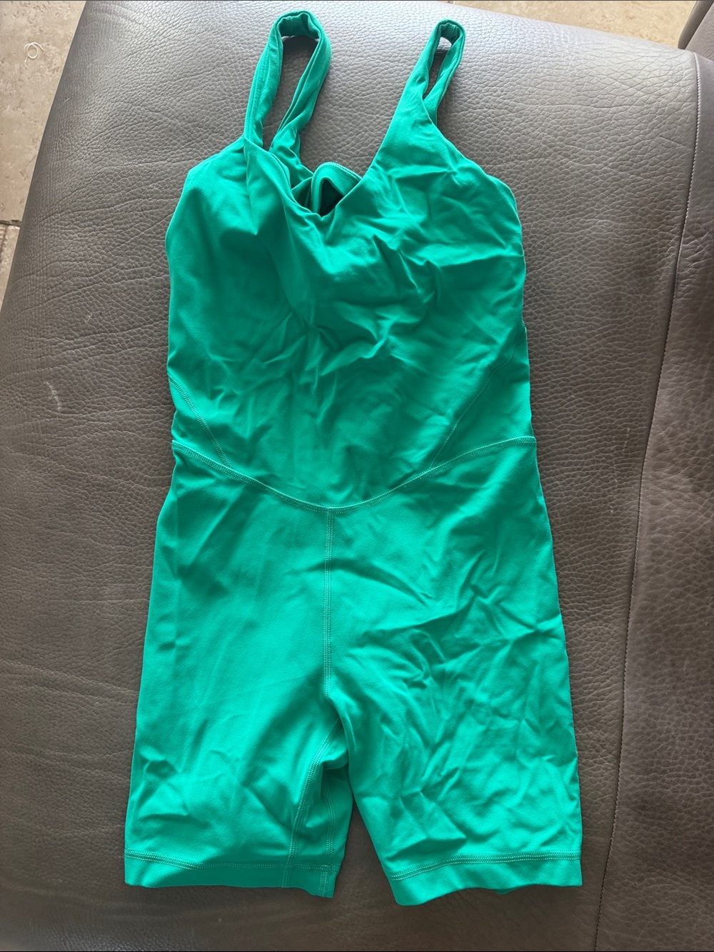 lululemon athletica emerald green fitted romper